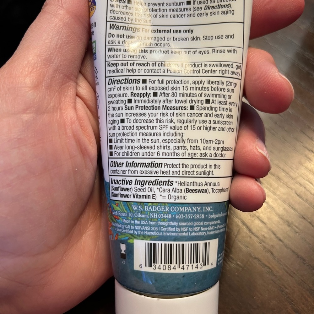 Badger Clear Zinc Sunscreen Cream SPF40, Reef Friendly, 2.9 fl oz  RARE VHTF